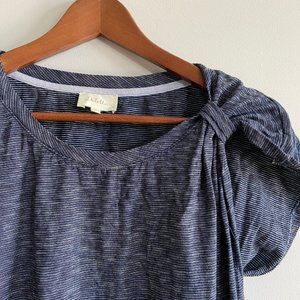 Loose-fitting Asymmetric Blue Blouse